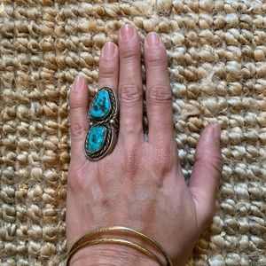 Vintage turquoise silver Native American ring